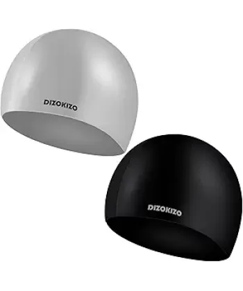 2pcs Adult Swimming Cap Silicone Swimming Hat for Short Medium Hair Large Size Comfortable Swim Caps for Women Men