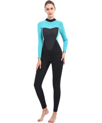3mm Wetsuit Women Neoprene Long Sleeves Full Wetsuit for Diving Surfing Kayaking Snorkeling