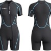 Seaskin Mens 3mm Shorty Wetsuit Womens, Full Body Diving Suit Front Zip Wetsuit for Diving Snorkeling Surfing Swimming
