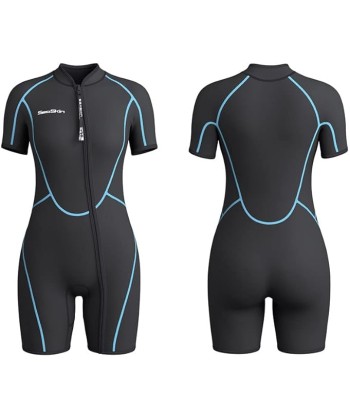 Seaskin Mens 3mm Shorty Wetsuit Womens, Full Body Diving Suit Front Zip Wetsuit for Diving Snorkeling Surfing Swimming