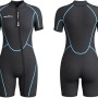 Seaskin Mens 3mm Shorty Wetsuit Womens, Full Body Diving Suit Front Zip Wetsuit for Diving Snorkeling Surfing Swimming