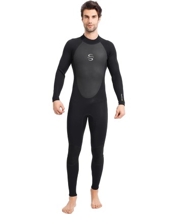 Wetsuit Men 3mm Neoprene Long Sleeves Full Wetsuit for Diving Surfing Kayaking Snorkeling
