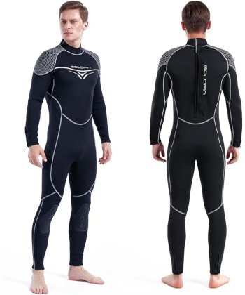 GoldFin Wetsuit Men, 3mm Wetsuits Neoprene Wet Suits Fullsuit Back Zip Keep Warm in Cold Water Diving Swimming Kayaking Surfing