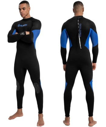 GoldFin Wetsuit Men, 3mm Wetsuits Neoprene Wet Suits Fullsuit Back Zip Keep Warm in Cold Water Diving Swimming Kayaking Surfing