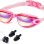 Swim Goggles for Adult No Leaking Anti-Fog UV Protection Clear Adjustable Swimming Goggles for Men Women Youth