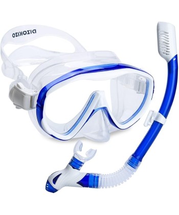 Snorkel Set Adults Snorkel Mask 180 Panoramic View Anti-Fog Anti-Leak Adjustable Straps Easy Breathing Diving Mask for Scuba Swimming Diving