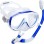 Snorkel Set Adults Snorkel Mask 180 Panoramic View Anti-Fog Anti-Leak Adjustable Straps Easy Breathing Diving Mask for Scuba Swimming Diving