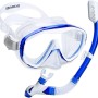Snorkel Set Adults Snorkel Mask 180 Panoramic View Anti-Fog Anti-Leak Adjustable Straps Easy Breathing Diving Mask for Scuba Swimming Diving