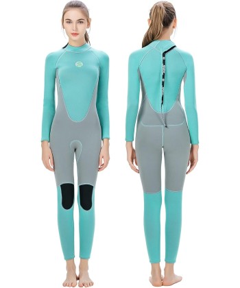 Wetsuit Women 3mm Neoprene Full Body Long Sleeve Full Wetsuit for Girls Surfing Diving Scuba Kayaking Snorkeling Swimming