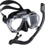 Snorkel Set Adults Snorkel Mask 180 Panoramic View Anti-Fog Anti-Leak Adjustable Straps Easy Breathing Diving Mask for Scuba Swimming Diving