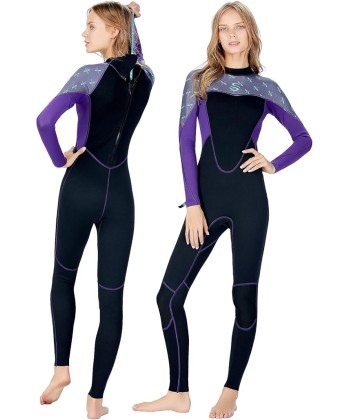Wetsuit Women 2mm Neoprene Full Body Long Sleeve Full Wetsuit for Girls Surfing Diving Scuba Kayaking Snorkeling Swimming